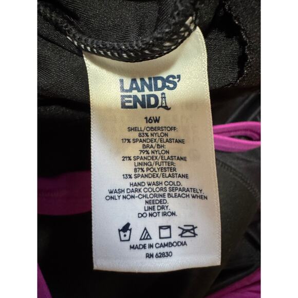 Land's End | NWT Tropical Print High Neck Swim Dress | Size 14W - Picture 10 of 11